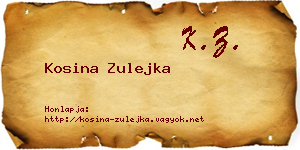 Kosina Zulejka névjegykártya